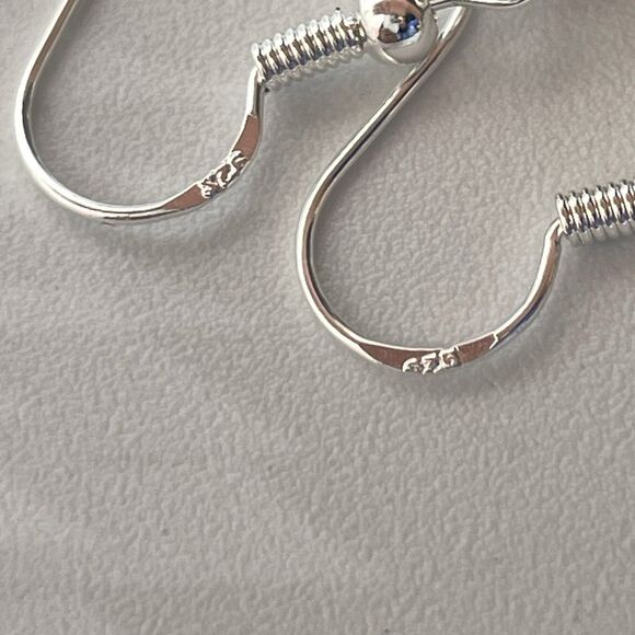 Artisan Silver Plated Blue Lapis Lazuli Stone Beaded Dangle Earrings Boho Cute - Picture 4 of 7